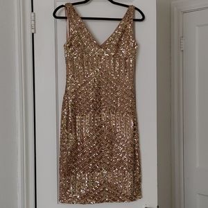 Lauren Ralph Lauren Evening Dress in Gold Sequins